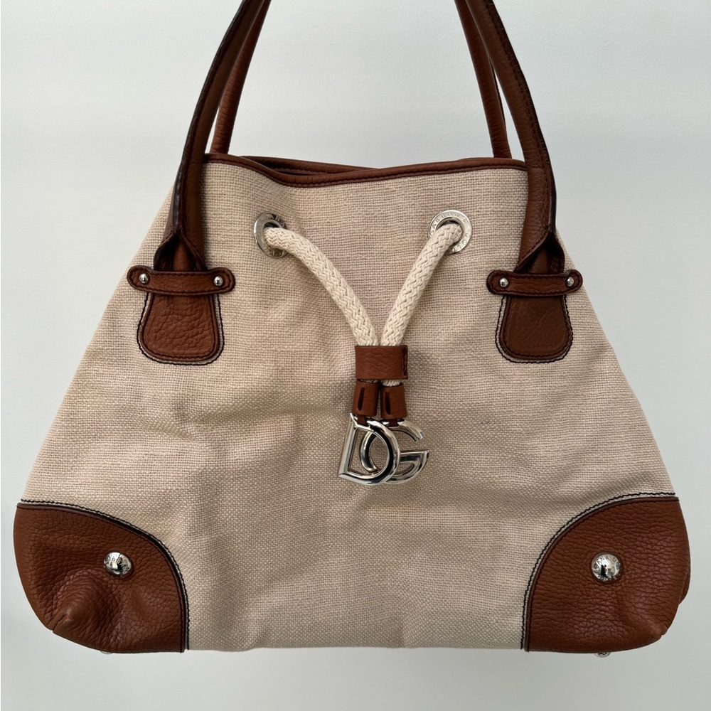 Dolce & Gabbana Knitted Neutral Hobo Bag